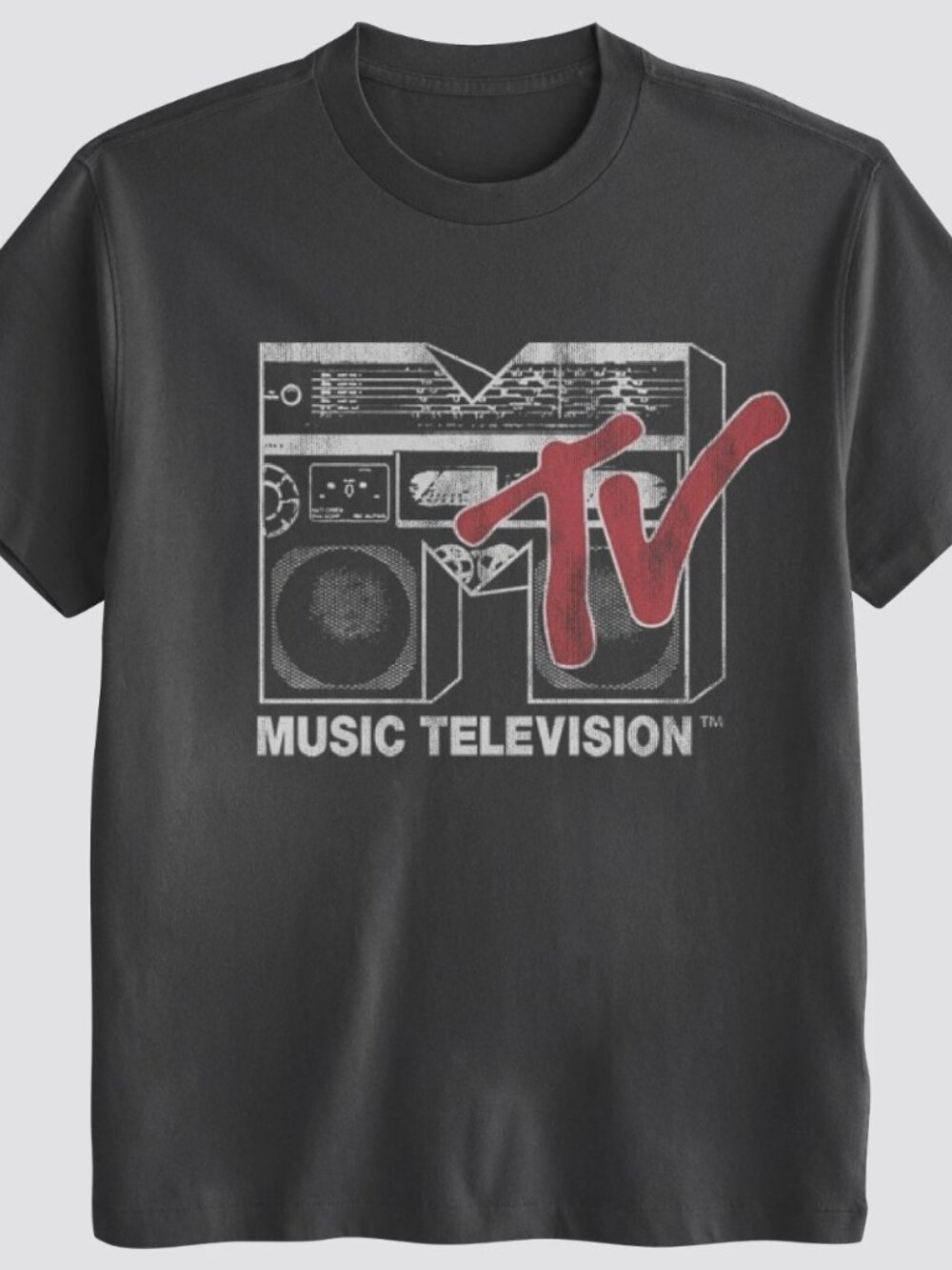 NEW Men's MTV Logo Short Sleeve Graphic Black Small T-Shirt